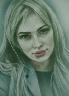 Portrait of a girl (Dry Brush Technique). Nesterkova Irina