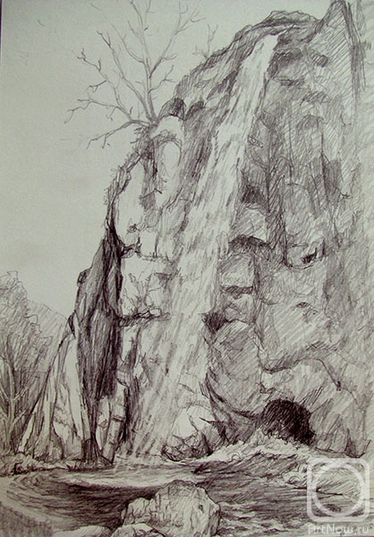 Dobrodeev Vadim. Sketch of the waterfall near Kislovodsk