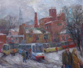 Tram depot . Moscow. Kalmykova Yulia