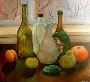 Still life with bottles (Picture For The Dining Room). Kot Kseniia