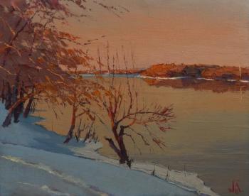 Картина «Берег Суры, март»