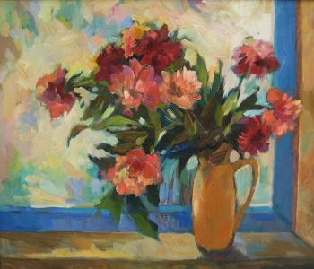 Peonies by the window