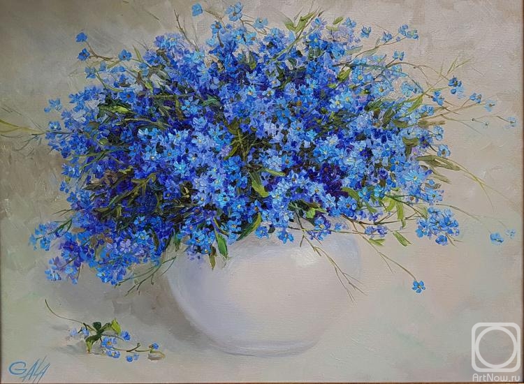 Незабудки живопись маслом картины