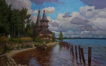 Karelia River, Chelmuzhi village, wooden church of Peter and Paul. Skrylkov Maxim