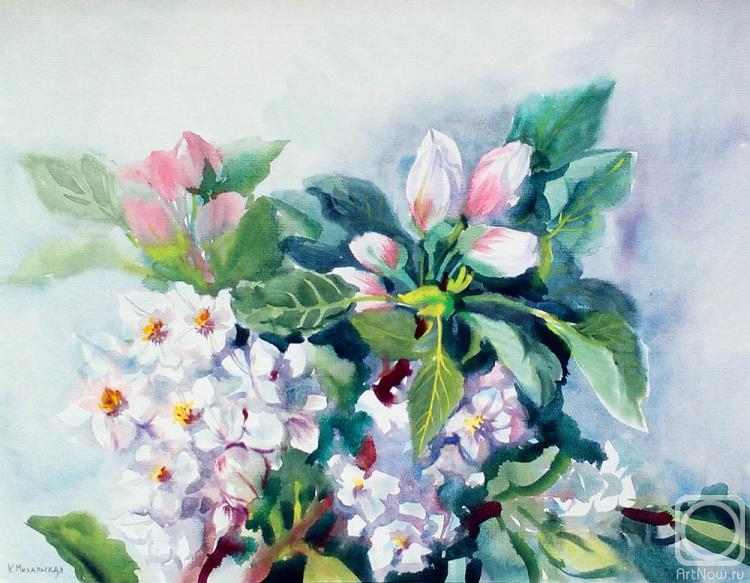 Цветущая яблоня» картина Михальской Екатерины (бумага, акварель) — купить  на ArtNow.ru