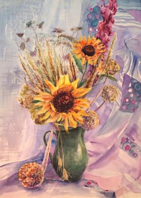 Sunflowers, onions and other herbs. Fialko Tatyana