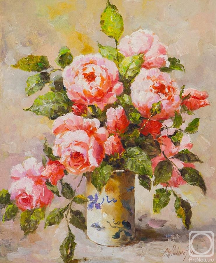 Vlodarchik Andjei. Roses in a flower vase