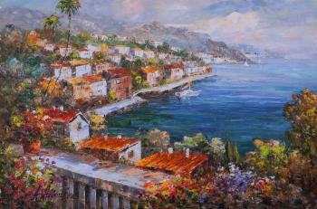View from the balcony to the Mediterranean town. Vlodarchik Andjei
