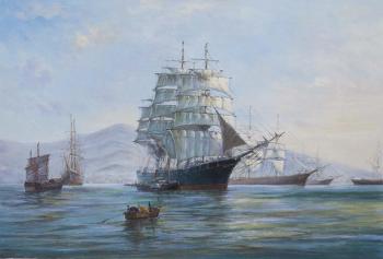 Free copy of the painting of Montego Dawson. Chinese Port-morning Departure. Lagno Daria