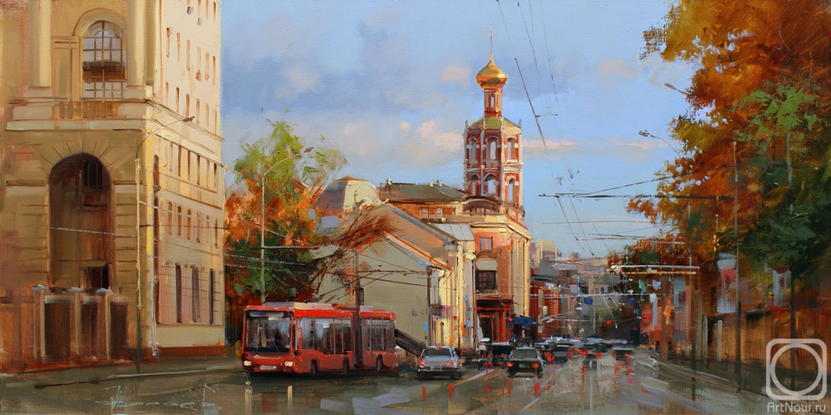 Shalaev Alexey. Sunset ray glides across the rooftops. Petrovka Street
