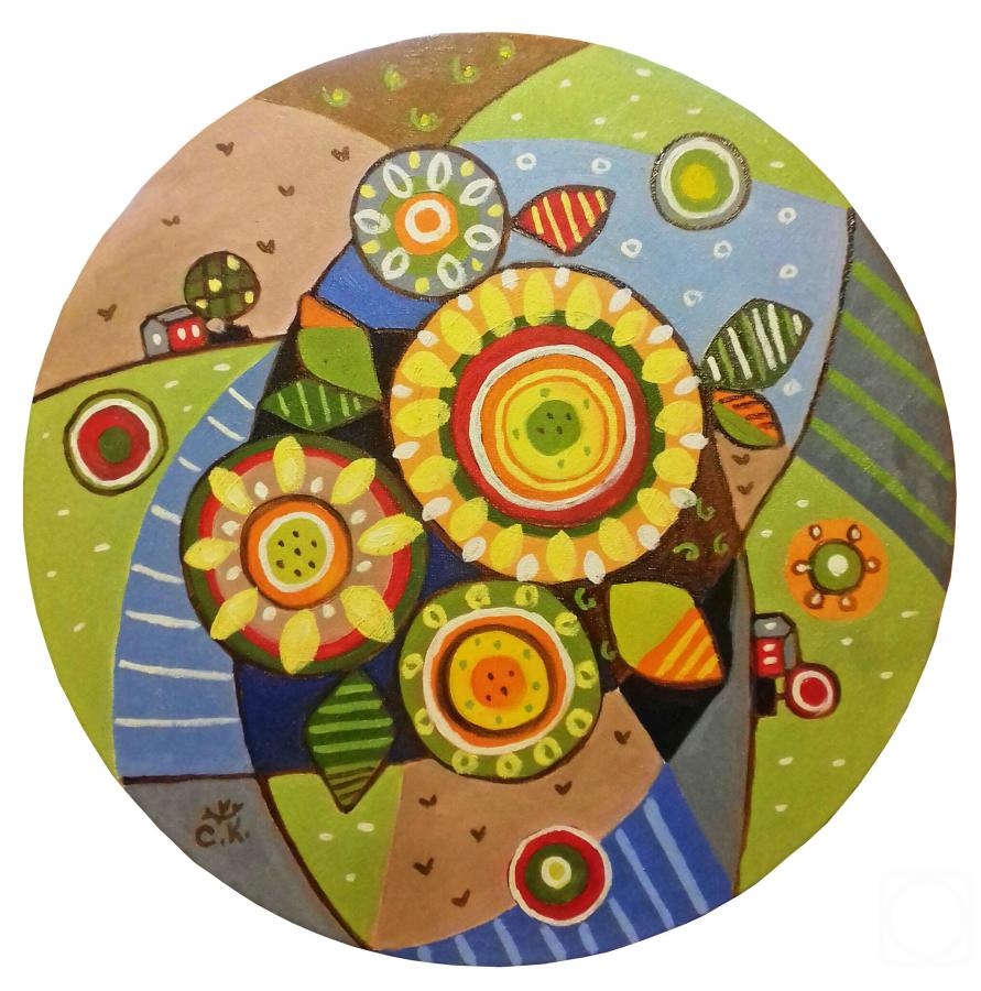 Konstantinova Svetlana. Decorative composition "Sunflowers"