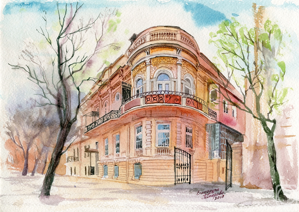 Goncharova Katherina. Odessa. A house at the Corner