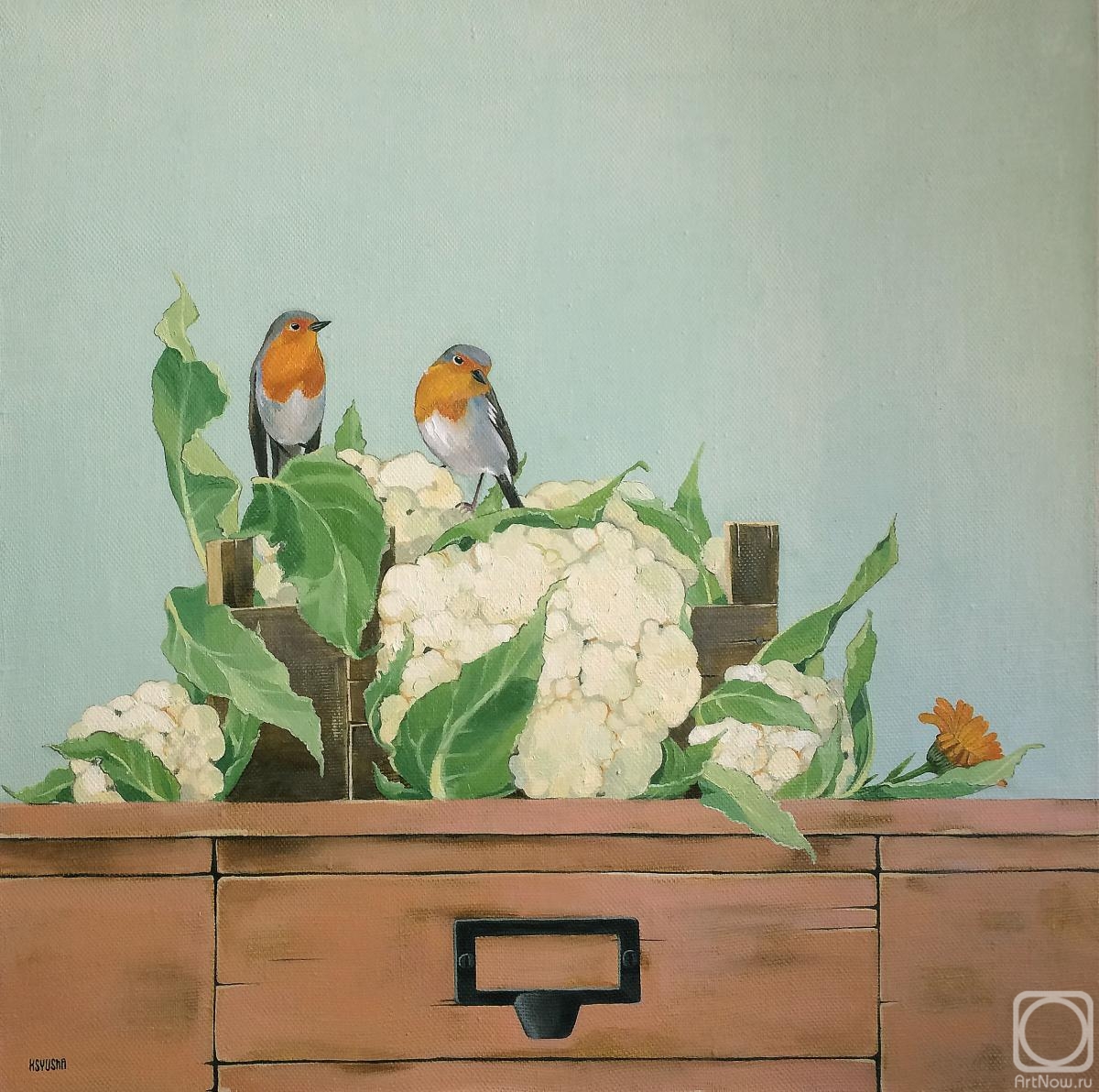 ������� ������ �� ������. ��������� ������. Rustic still life. Cauliflower