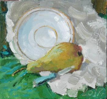 Plate and pear. Arepyev Vladimir