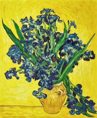 Copy of van Gogh's painting still Life with irises, 1889 (copy of Andrzej Wlodarczyk). Vlodarchik Andjei
