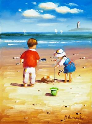 Kids on the beach N15 (Painting For Kids). Potapova Maria