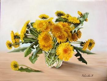 Dandelions on the table