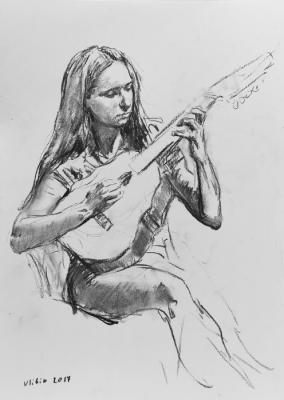 Playing the lute (A Lute). Ulibin Guennadi