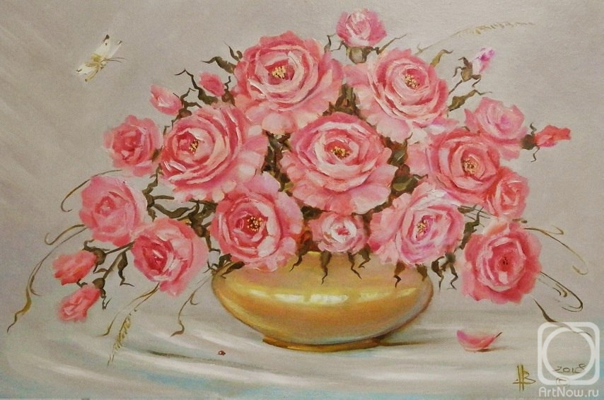 Saltykova Ireena. Roses in a Vase