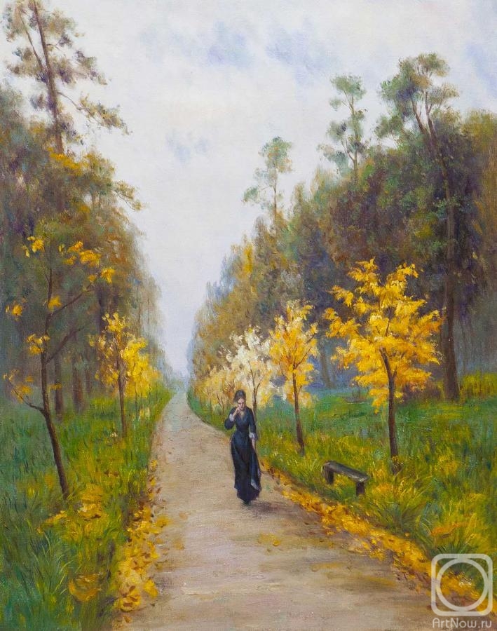 Romm Alexandr. A copy of the oil painting Autumn day. Sokolniki