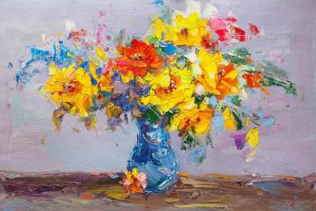 Multi-colored bouquet with yellow roses N1. Gomes Liya