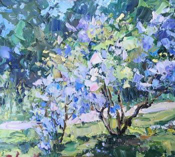 Lilac. Etude in the Moscow park (Oil Painting In The Open Air). Gavlina Mariya