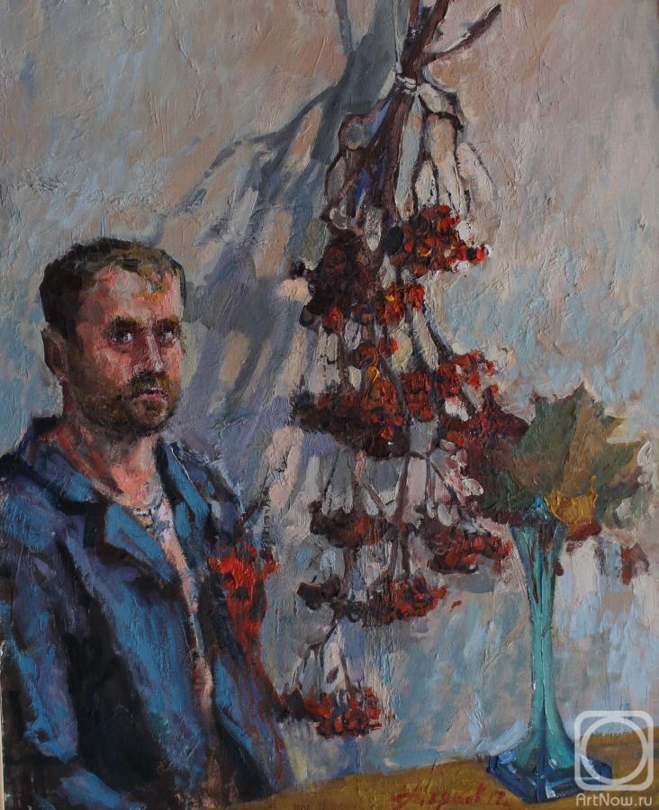 Polyakov Arkady. Self-portrait with rowan