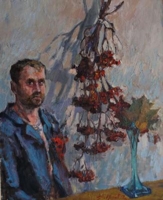 Self-portrait with rowan. Polyakov Arkady