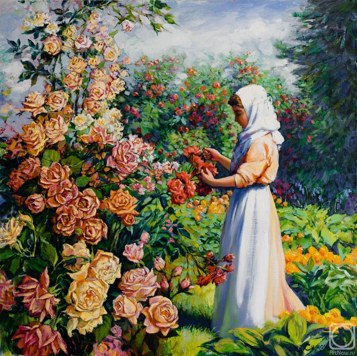 Simonova Olga. The nun in a garden