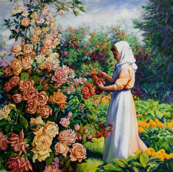 The nun in a garden (Pictures With Flowers). Simonova Olga