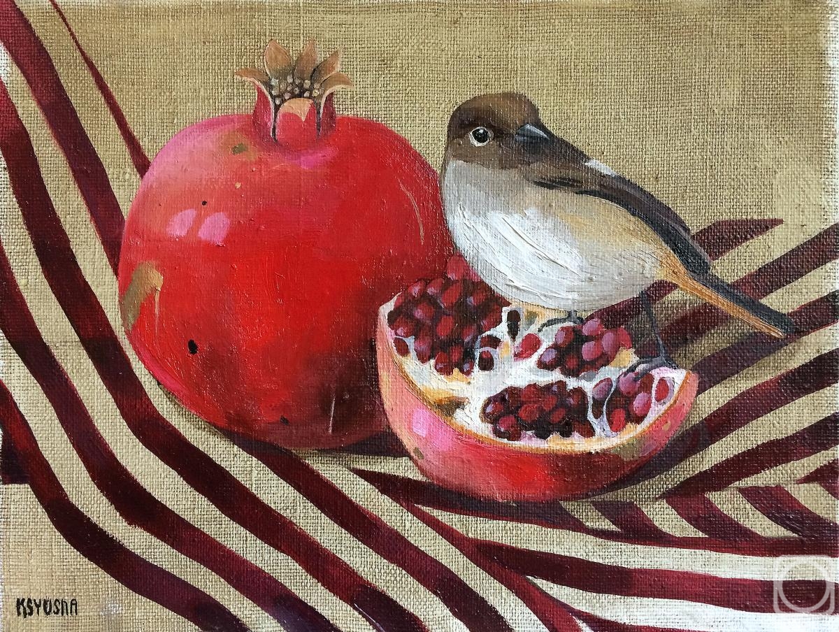 Berestova Ksenia. Bird and pomegranate