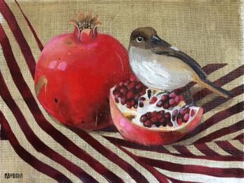 Bird and pomegranate. Berestova Ksenia