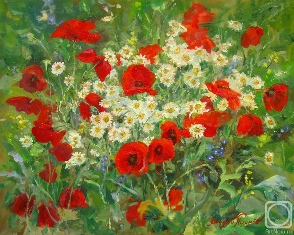Pohomov Vasilii. Poppies, wildflowers