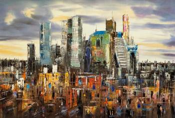 View of Moscow city. Evening