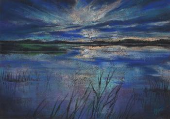 Sunset ultramarine. Pastel (Calm And Silence). Adamovich Elena