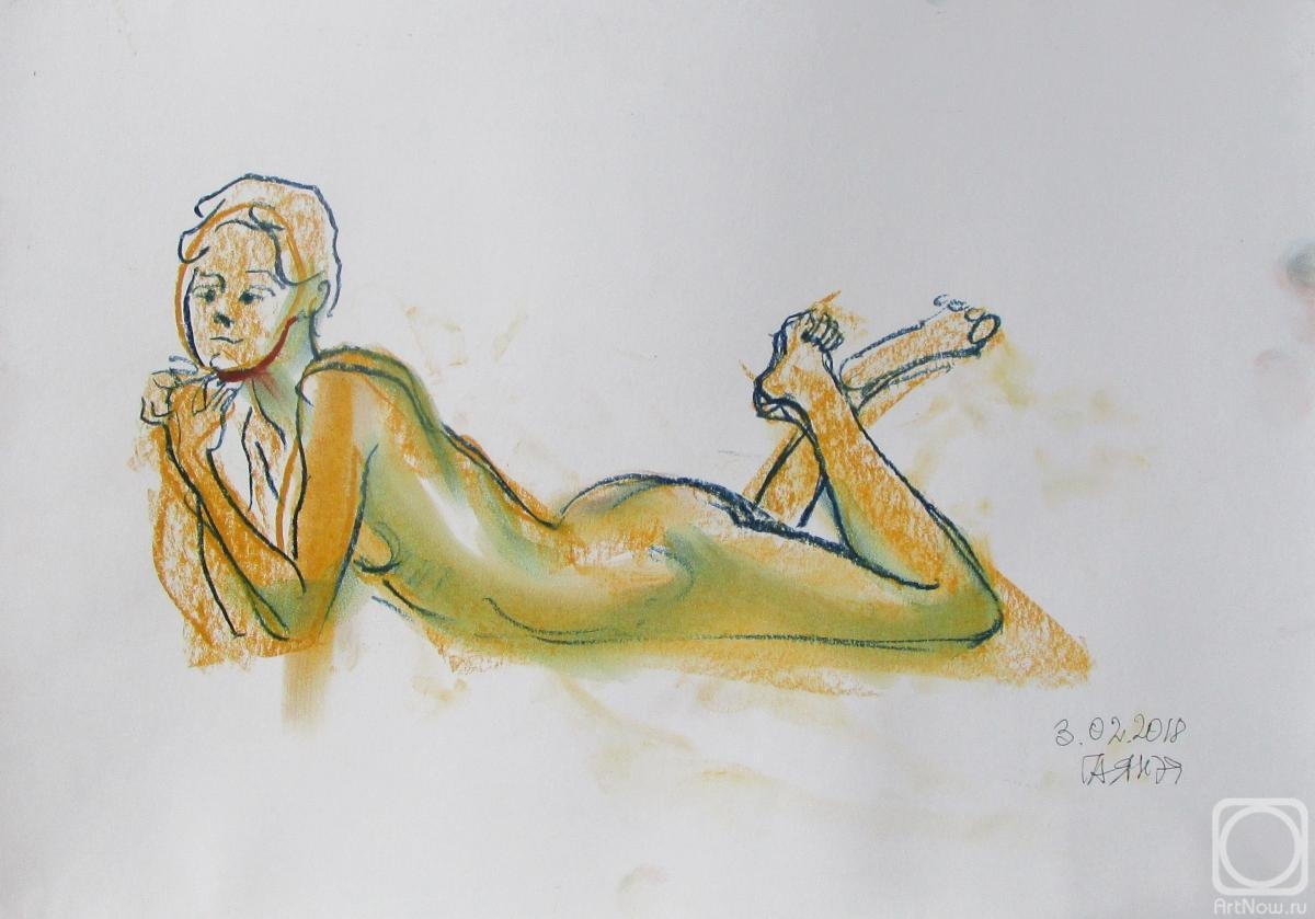 Dobrovolskaya Gayane. Nude carefree, sketch