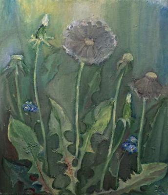 Forget-me-nots and dandelions