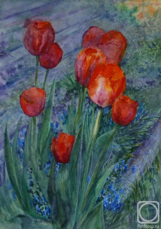 Fialko Tatyana. Evening tulips