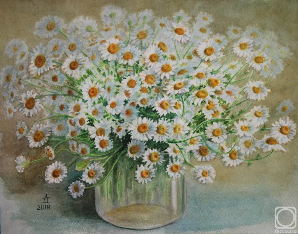 Dyachenko Alyena. Bouquet of field daisies