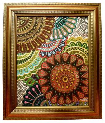 Happiness flowers 20*25sm (Picture With Spangles). Kot Kseniia