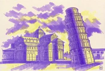 Pisa Tower (sketch). Lukaneva Larissa
