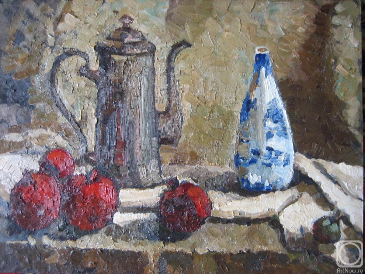 Rogov Vitaly. Still life with kettle and pomegranates