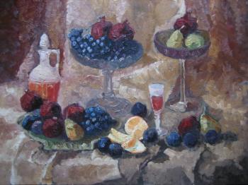 Still life grapes in vases. Rogov Vitaly