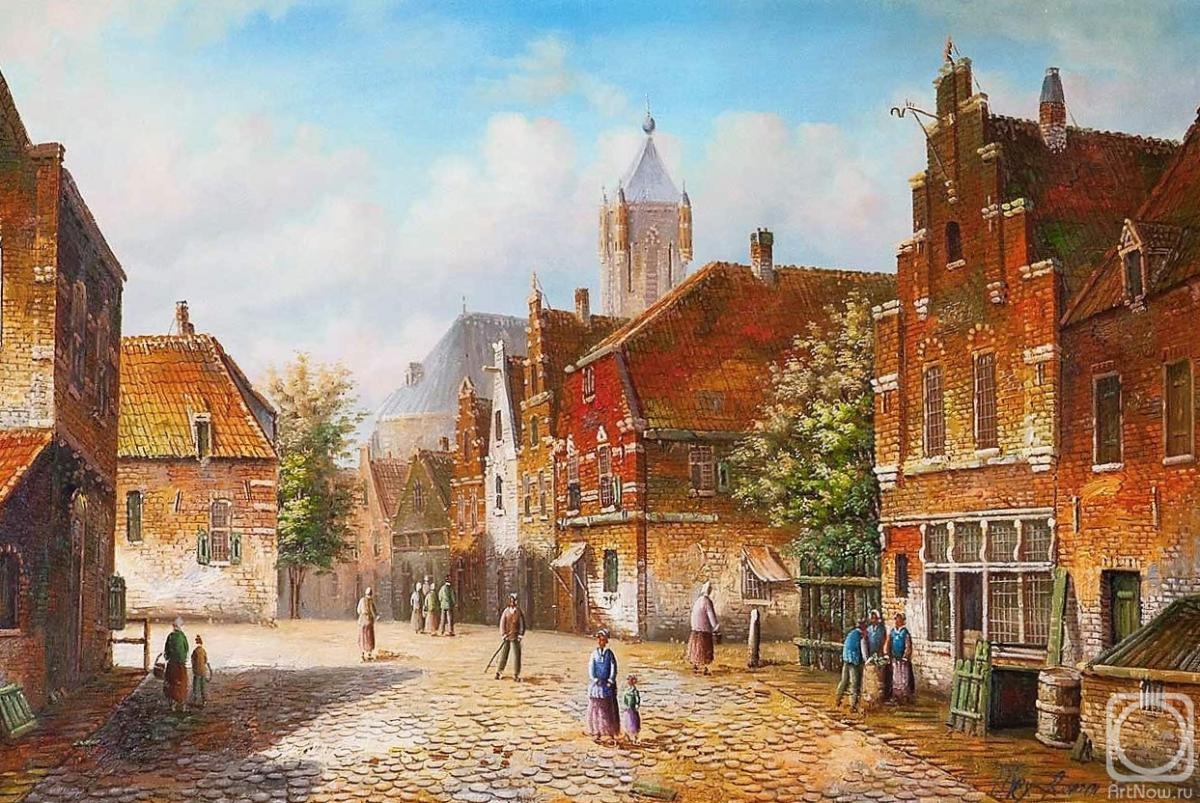 Romm Alexandr. Old Dutch street. Imitating Willem Kukku. N7