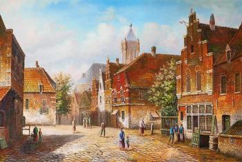 Old Dutch street. Imitating Willem Kukku. N7. Romm Alexandr