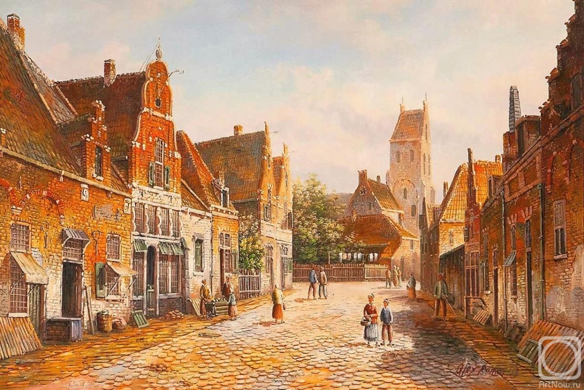 Romm Alexandr. Old Dutch street. Imitating Willem Kukku. N8