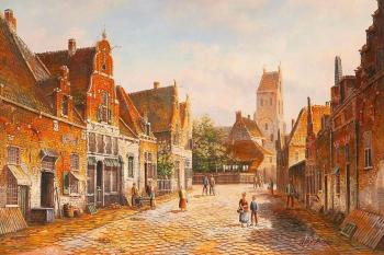Old Dutch street. Imitating Willem Kukku. N8. Romm Alexandr