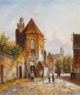 Old Dutch street. Imitating Willem Kukku. N10. Romm Alexandr