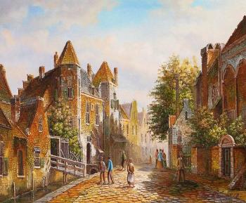 Old Dutch street. Imitating Willem Kukku. N14 (Painting As A Gift For Any Occas). Romm Alexandr