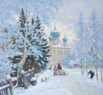 Kargopol, frost. Alexandrovsky Alexander